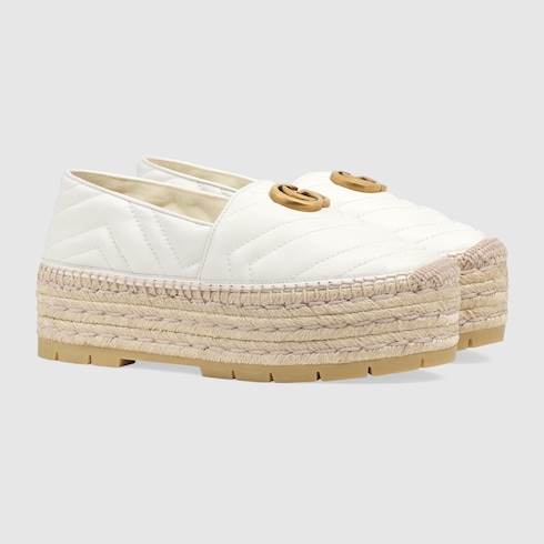 Leather espadrille with double g online