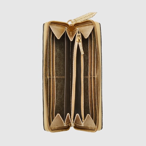 GG Marmont lizard zip around wallet