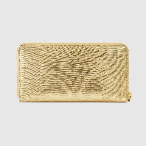 GG Marmont lizard zip around wallet