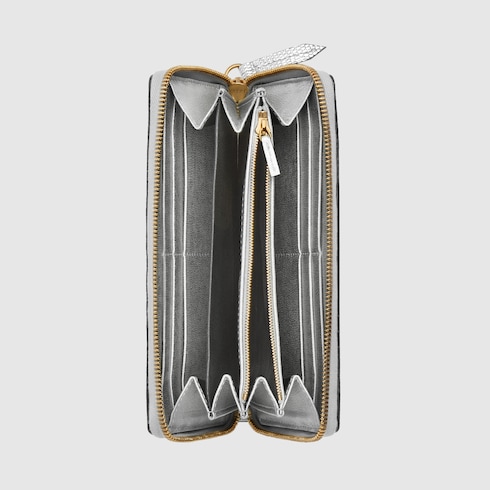GG Marmont lizard zip around wallet