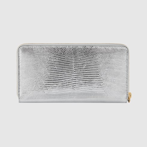 GG Marmont lizard zip around wallet