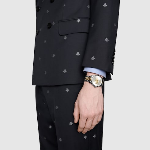 G-Timeless Uhr, 38 mm in Stahl/gelbgoldenes PVD | GUCCI® DE