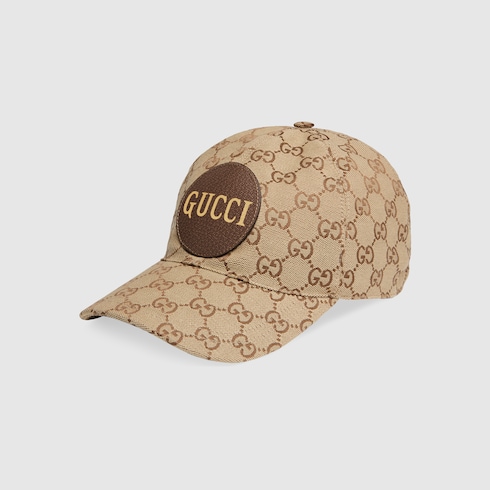 Beige / Brown GG Canvas Baseball Hat 