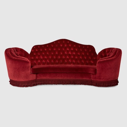 Canapé capitonné style chippendale