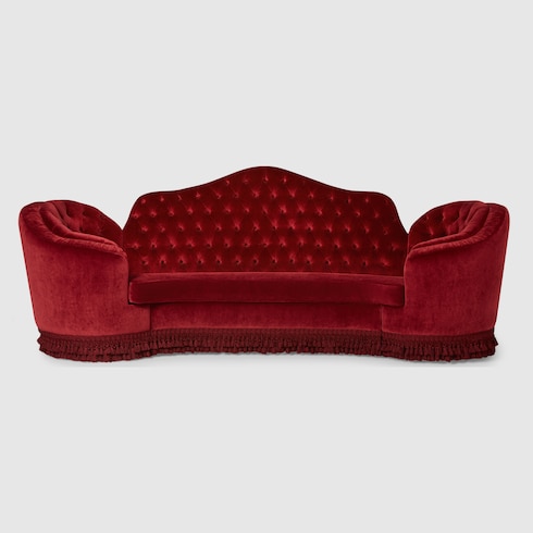 Canapé capitonné style chippendale