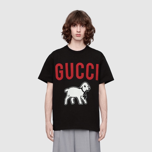 Gucci 小羊印花超大造型 T 恤