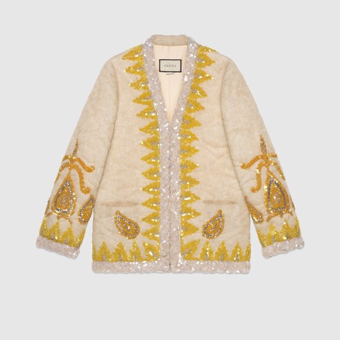 Resultado de imagen de Chaqueta de angora con bordado paisley