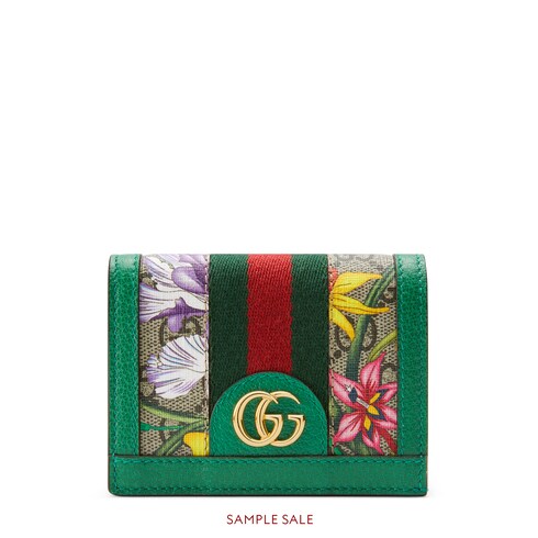 Beige Online Exclusive Ophidia Gg Flora Card Case Wallet Gucci Ae