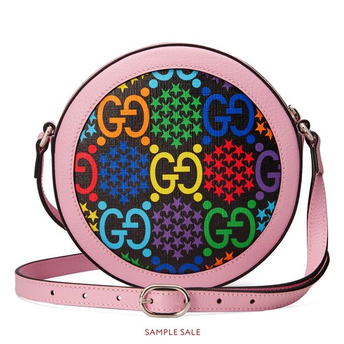 Black GG Psychedelic round shoulder bag | GUCCI® US