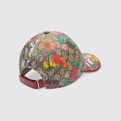 Red / GG Supreme Flora Baseball Hat | GUCCI® Australia
