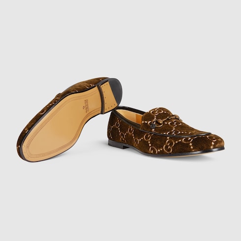 gucci brown velvet loafers