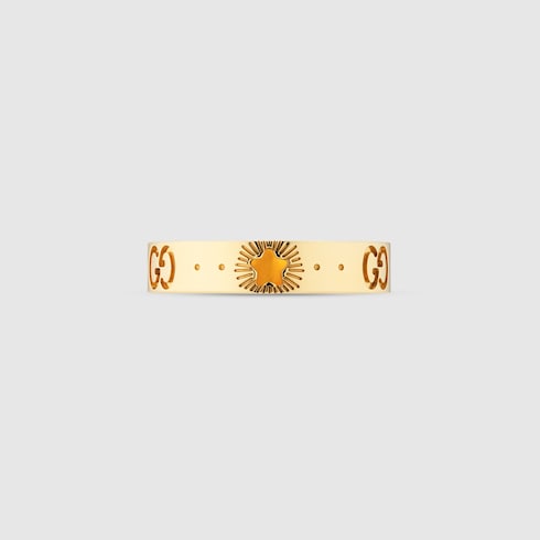 Icon Ring aus Gelbgold mit Sternen