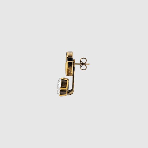 Gucci Single crystal Double G earring. 2