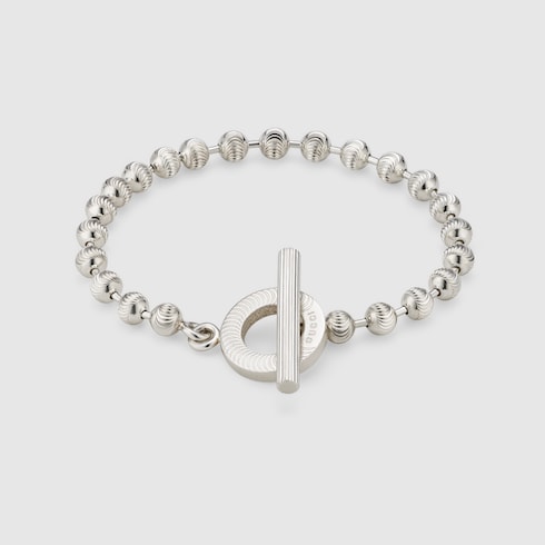 Silver boule chain bracelet