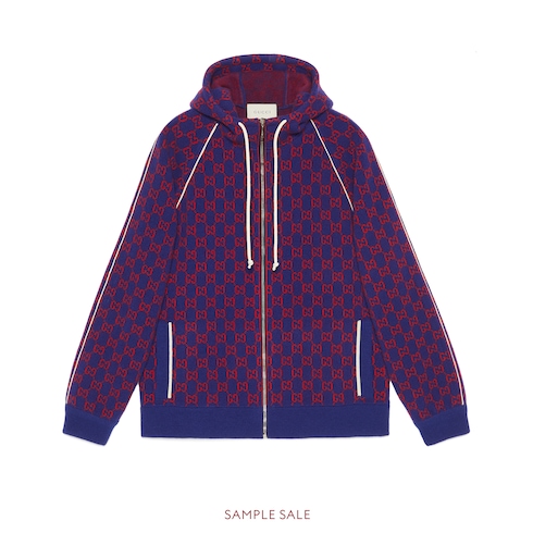 Dark Blue / Red GG Wool Bomber Jacket | GUCCI® US