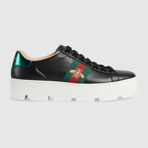 gucci ace embroidered sneaker black