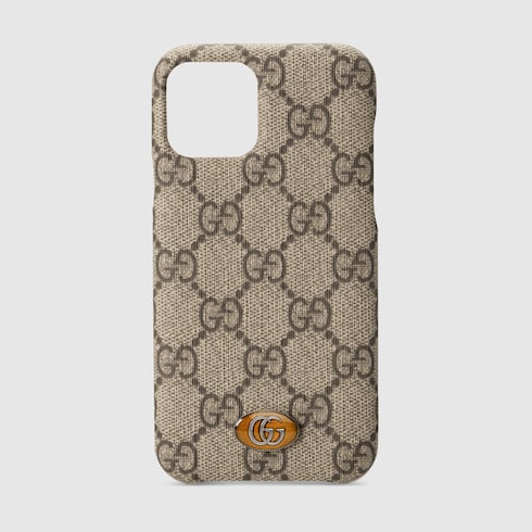 Cover per iPhone 11 Pro Ophidia GG in beige ed ebano | GUCCI® Italia