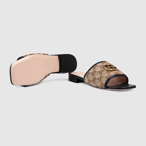 gucci women's canvas slide sandals