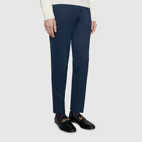 gucci leather web horsebit loafer