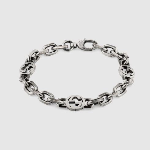 Gucci Interlocking G Silver Chain Bracelet