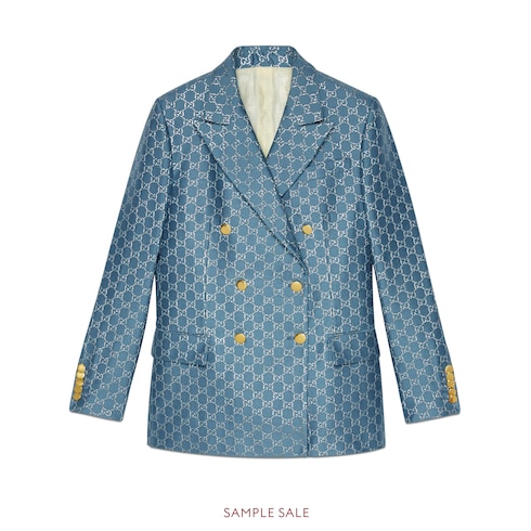 Blue Light GG lamé jacket | GUCCI® US