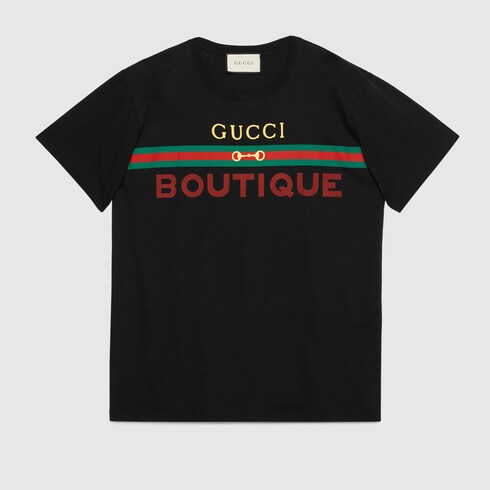 Black Men S Gucci Boutique Print Oversize T Shirt Gucci Us