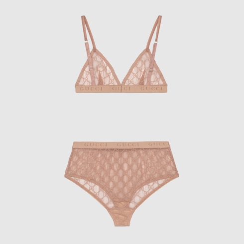 Conjunto de lencería de tul con GG