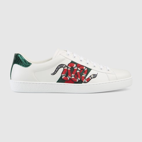 fresh styles fashion styles size 40 Men's White Leather Ace Embroidered Sneaker With Kingsnake | GUCCI® US fresh styles fashion styles size 40 Men's White Leather Ace Embroidered Sneaker With Kingsnake | GUCCI® US
