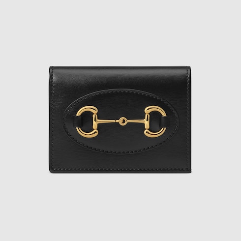 Portefeuille porte-cartes avec détail Gucci Horsebit 1955