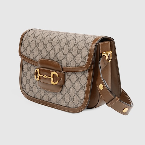 GG Supreme Brown Gucci 1955 Horsebit Shoulder Bag GUCCI US