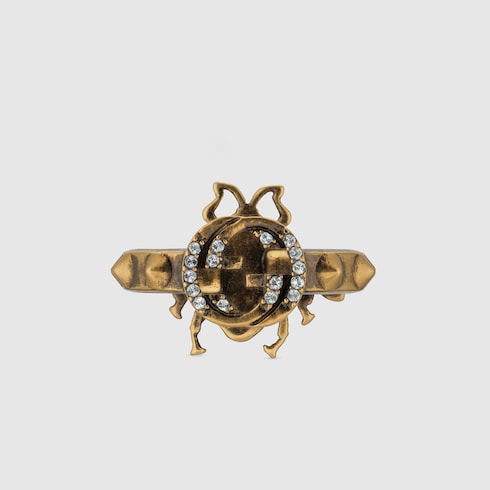 Bee ring with Interlocking G Detail 4