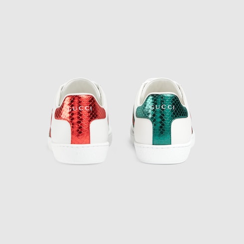 Sneaker Ace donna ricamata in pelle bianca | GUCCI® Italia
