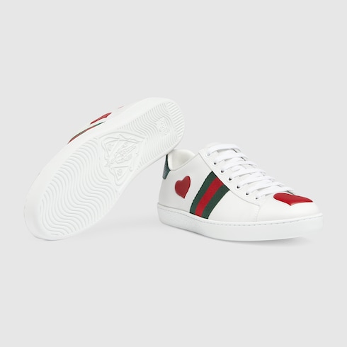 Sneaker Ace donna ricamata in pelle bianca | GUCCI® Italia