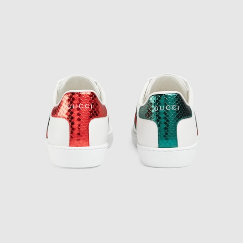 gucci white bee ace sneakers