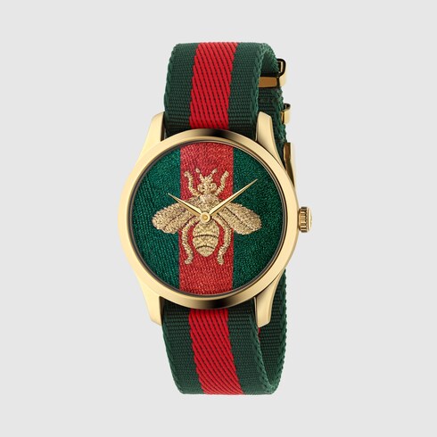 G-Timeless Watch, 38mm In Green & Red Web | GUCCI® PT