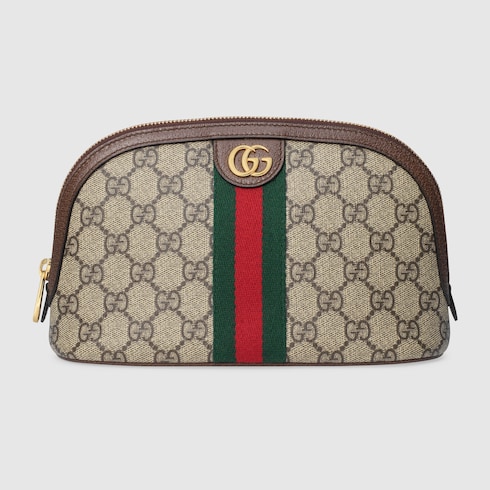 Gucci Canvas Beige hot / Brown GG Monogram Travel Cosmetic Pouch