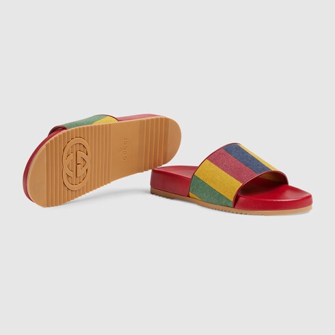 gucci slides stripe