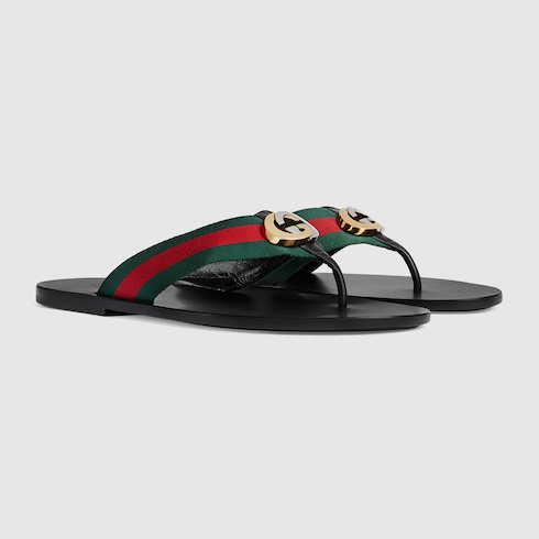 Red Men's thong sandal with Web | GUCCI® HK