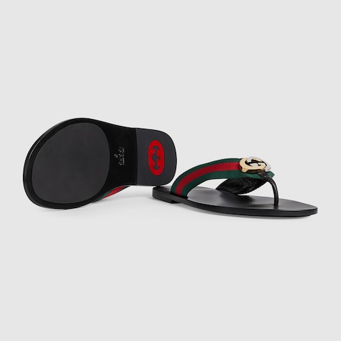 GUCCI ウェブ＆レザートングサンダル 322744H91A0_8480-