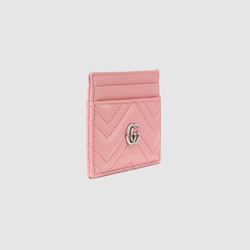 gg marmont card case dusty pink