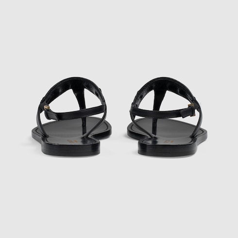 gucci web and leather thong sandal