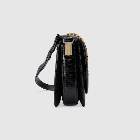 Black Sylvie 1969 Python Small Shoulder Bag 