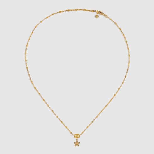 Gucci Flora 18k necklace with diamonds in Undefined Diamond Yellow Gold GUCCI SI