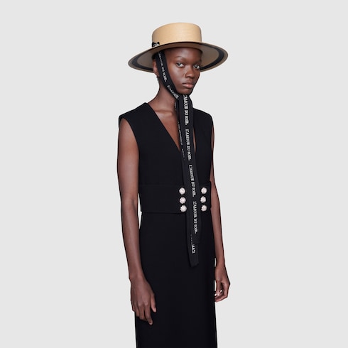 gucci wide brim straw hat