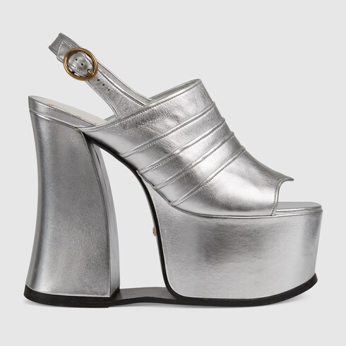 Gucci silver platform discount sandals