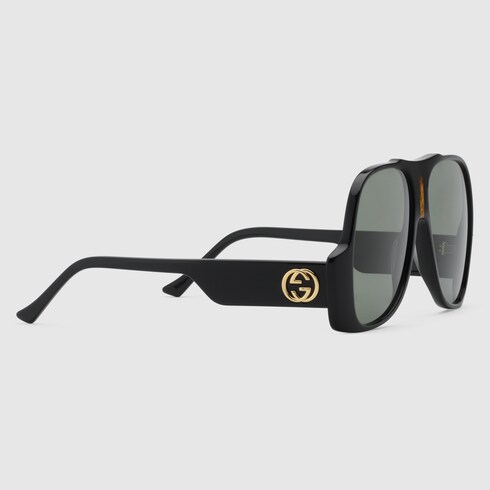 gucci black aviator sunglasses