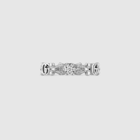 Gucci Flora 18k ring with diamonds