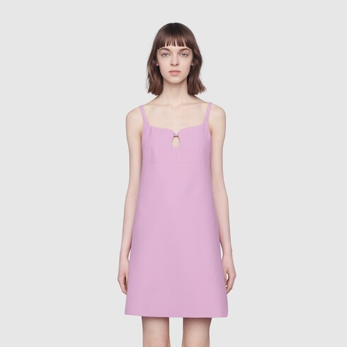 pink silk dress short