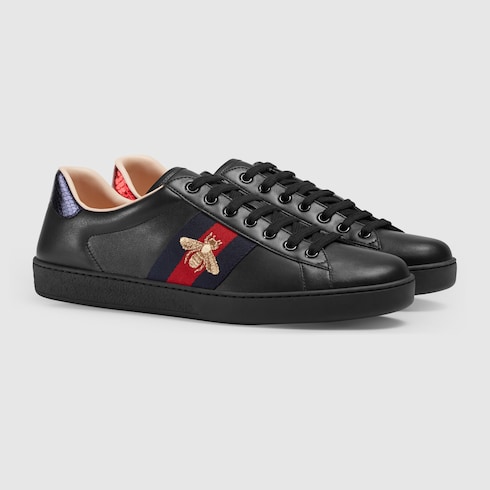 Men's Ace Sneaker Black Leather With 