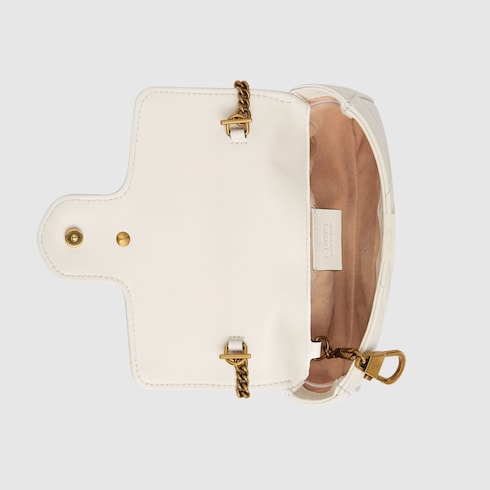 GG Marmont Super Mini Shoulder Bag in White - Gucci